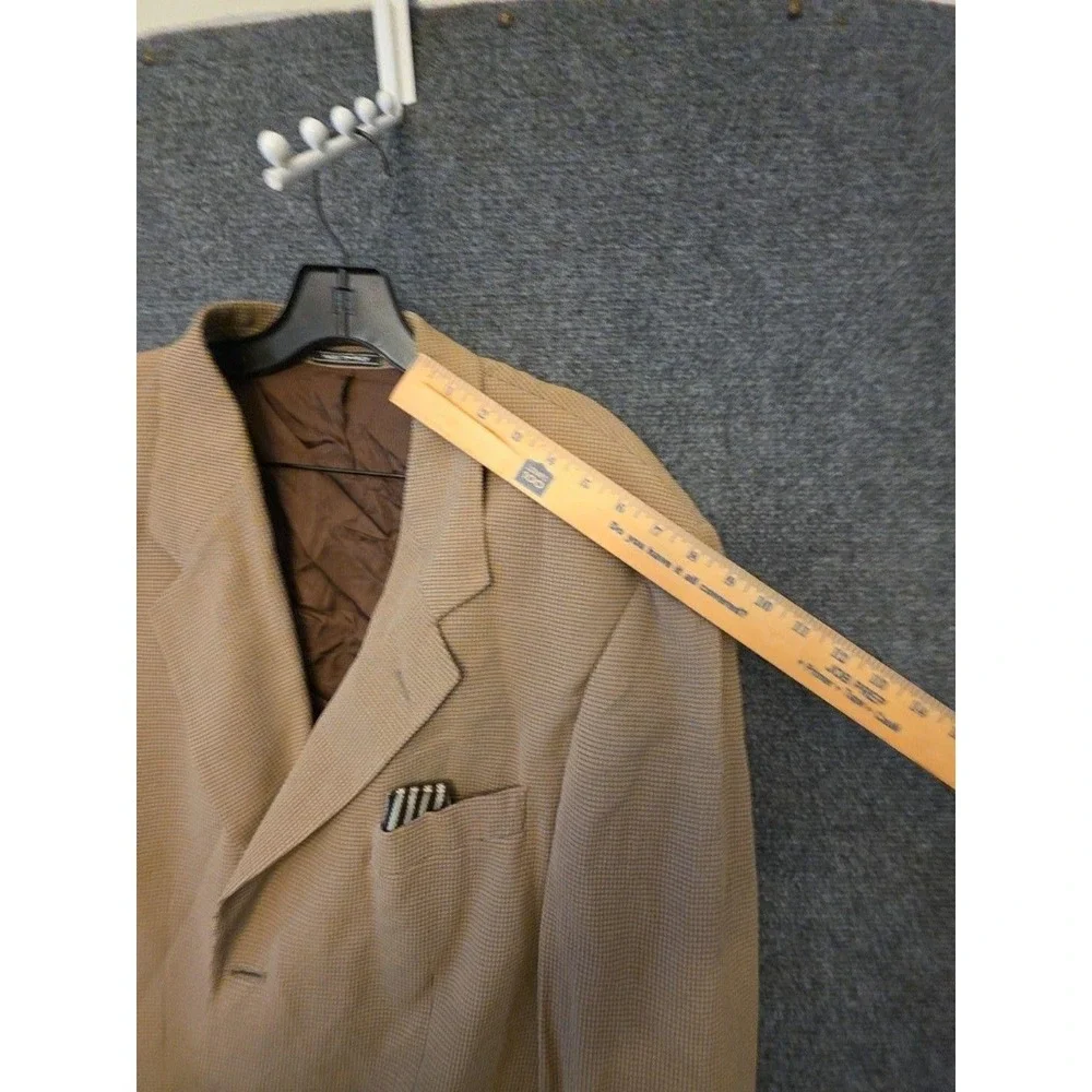 Zanetti Blazer Sport Coat Mens 40 Brown100s Wool Check Tweed Italy Jacket FLAW